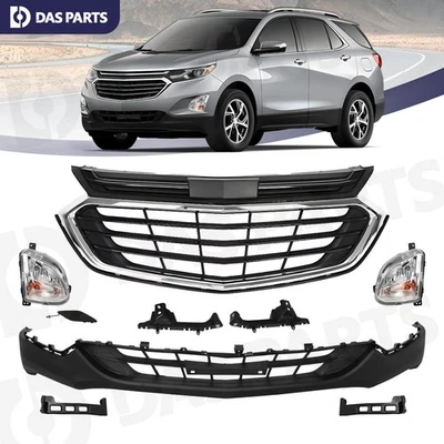 Front Bumper Upper Lower Grille Fog Lights For 2018-2021 Chevrolet Chevy Equinox Foto 1 de 4