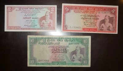 Ceylon 2 - 10 1969 - 1977 3 pcs all different - Image 1 of 2