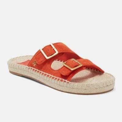 Nuevas Sandalias Tory Burch Selby Dos Bandas Alpargata Deslizables Naranja Talla 8.5 Foto 1 de 4