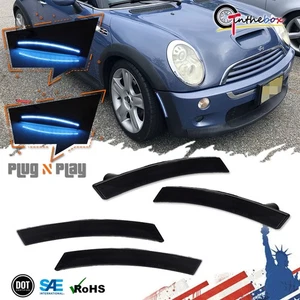 4PC Ice Blue LED Front Rear Side Marker Lights For 02-08 Mini Cooper R50 R53 R52 - Picture 1 of 13