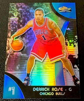 Derrick Rose 2008 Finest Refractor RC azul/199! Topps # 101 Bulls # 75/199 RARO Foto 1 de 2