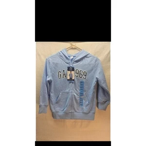 Gap Full Zip Sweater Full Zip Hoodie Unisex Size 6/7 Blue Camo 6781 - Picture 1 of 6