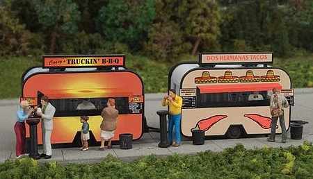 Walthers SceneMaster 949-2904 HO Scale BBQ and Taco Food Trailers -- Kit - Image 1 of 1