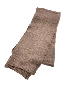 FENDI Women's Mohair Blend Brown Zucca Pattern Scarf FXT283 Used - Picture 1 of 5