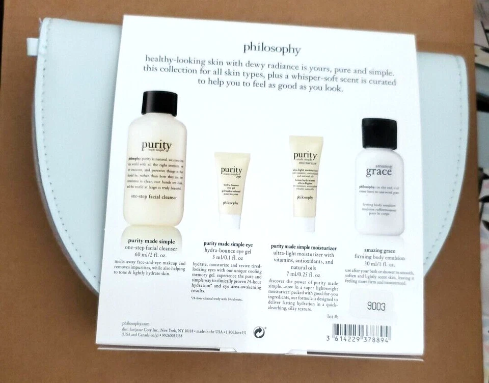 Philosophy Purity & Simple Cleanser, Eye Gel, Moisturizer 5 PCS Gift Set New - Image 1 of 4