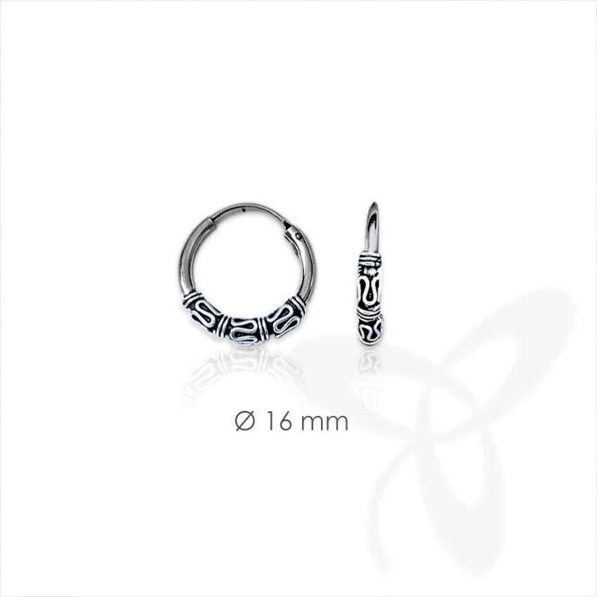 NKLAUS COPPIA orecchini argento 925 creoli celtici gotici celtici piercing orecchino 16mm 5042