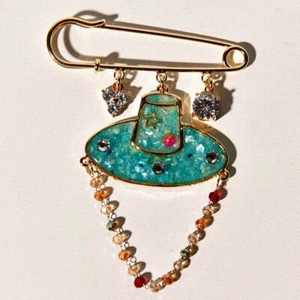 Korean Hat Pearl Brooch K-POP Gift Fashion Traditional Suits On Clothing Decorat - Picture 1 of 11