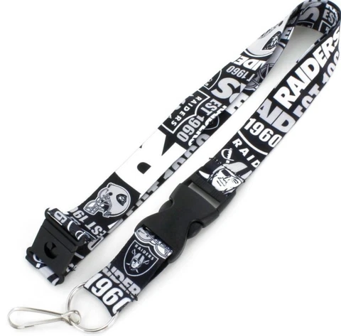 Las Vegas Raiders NFL 1” Dynamic Breakaway Team Logo Lanyard Keychain Cover