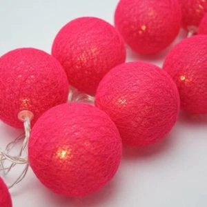 Red 5cm Ball String Xmas LED Light Room Wedding Party Outdoor Event BATT PWR - Picture 1 of 11