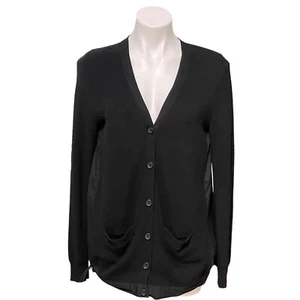 CAbi Cardigan Sweater Womens Small Long Button Front Pockets Cotton Black - Picture 1 of 9