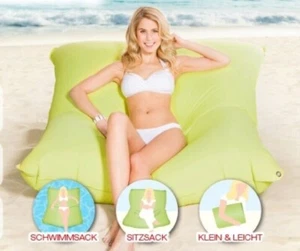 Beachkissen Strand Kissen Schwimmkissen Sitzsack grün 145*125cm aufblasbar - Bild 1 von 4