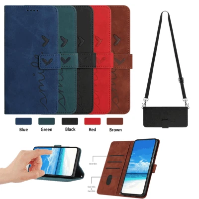 For iPhone 6 7 8 Plus 11 12 13 14 16 Pro Magnetic Flip Wallet Case With Lanyard - Image 1 of 4
