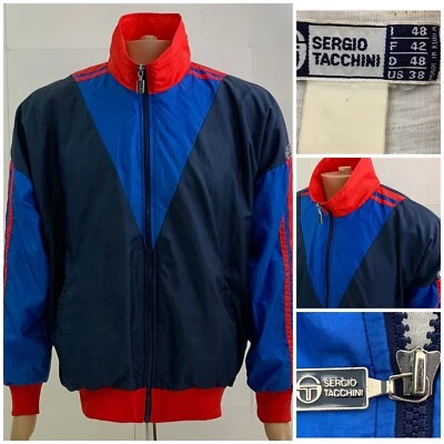 VTG Sergio Tacchini  Full Zip Track Jacket Mens Size 48 Italy 38 USA Multicolor - Image 1 of 4