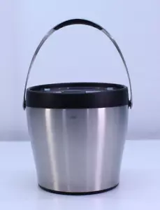 OXO Secchiello Ghiaccio Acciaio Inox Nero Argento Doppia Parete Coperchio Cerniera Manico Impugnatura - Foto 1 di 9