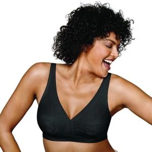 Playtex 18 Hr Super Soft Full Figure Wireless Bra US4690 Black Sz.36,38,40,42,44 - Picture 1 of 12