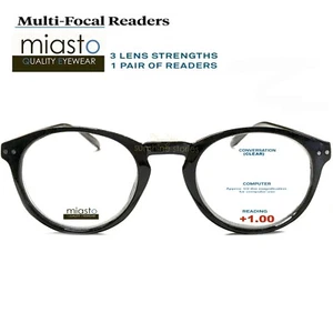 GAFAS DE LECTURA LECTORA DE COMPUTADORA MIASTO MULTIFOCAL (SIN LÍNEA BIFOCAL) +1.00 NEGRAS - Imagen 1 de 2