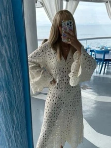 TREND ‼️ Boho Kleid Damen Spitze Häkel Häkelkleid Strand Strandkleid Beach ✅ - Bild 1 von 6
