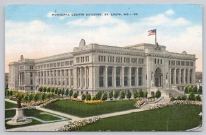 Municipal Courts Building Washington Square St. Louis Missouri Linen Postcard - Picture 1 of 2