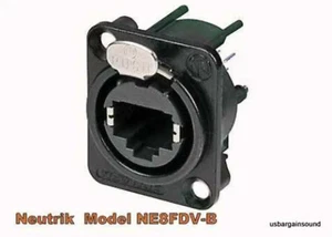 NEUTRIK NE8FDV-B RJ45 CAT5 ETHERCON Vertical PCB Mount Panel Jack BLK - Picture 1 of 2