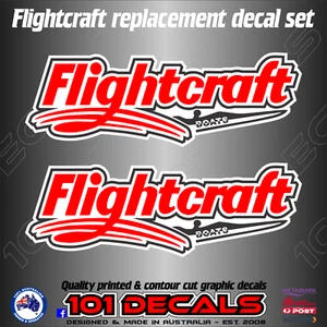 13cm long replacement marine grade decal sticker set for FLIGHTCRAFT ski boats! - Picture 1 of 7