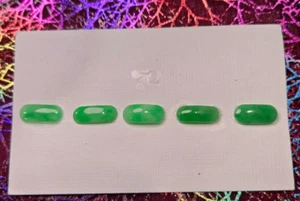 Green Jade Rectangular Cabochon (5 pcs), Perfect for Pendants, Rings, Earrings - Picture 1 of 7