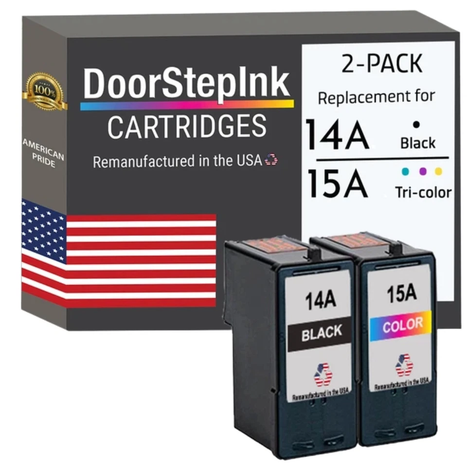 DoorStepInk Compatible Ink Cartridge for Lexmark 14A Bk/15A  Color Variation-USA - Image 1 of 1