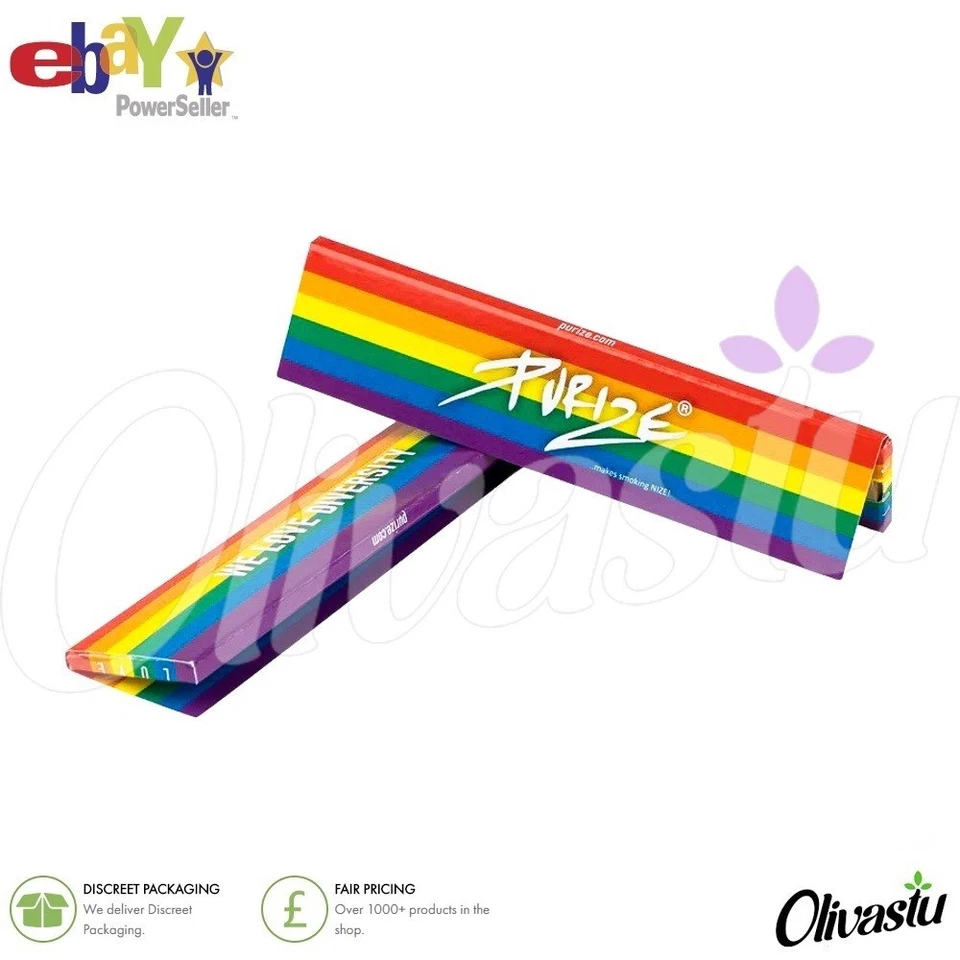 Purize Long Papers - Organic King Size Slim Rolling Papers - Rainbow
