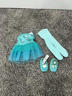 American Girl Muñeca Ombré Vestido de Ballet Aqua Y Rojo Lentejuelas Traje de Baile Foto 1 de 2