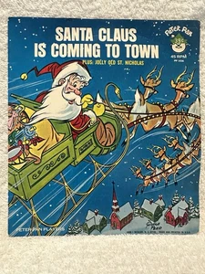 Santa Claus Is Coming To Town $ Jolly Old St. Nicholas Children’s 45 Rpm Record - Imagen 1 de 9