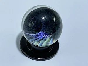 Beautiful Contemporary 1.5” Dichroic Glass Marble BLUE VORTEX New! - Picture 1 of 16