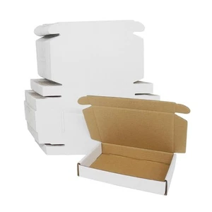 6x4x1 Boxes for Shpping Mailing, 25 Pack Small White Mailer Box Flat Corrugat... - Picture 1 of 6