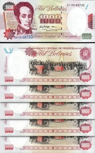 Venezuela, 1000 Bolivares, 6 August 1998, UNC, 5 Pcs LOT, Consecutive, P-76d - Picture 1 of 4