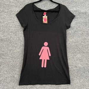Bump Womens Maternity T Shirt Size Large Black Its A Girl Scoop Neck Lightweight - Picture 1 of 9