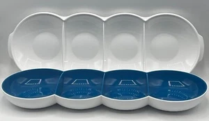 Tupperware Blue/White Allegra Radiance 4 Compartment Serving Container BRAND NEW - Picture 1 of 6