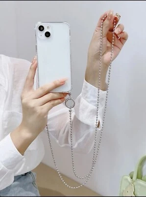 Clear Phone Case with Crossbody Lanyard Compatible with iPhone 14 13 12 11 X XS - Image 1 of 4