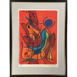 Gustavo Singier - Modernistische abstrakte Lithographie, signiert (1969, gerahmt) - Bild 1 von 6