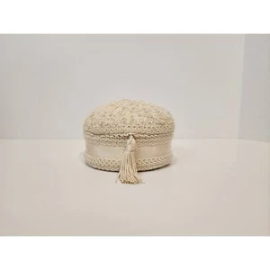 Jewelry Keepsake Box Handmade Lace Satin Pearl - Picture 1 of 10