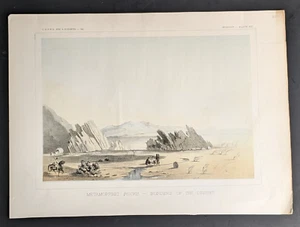 Litografía Pacific Railroad Survey Metamorphic Rocks Borders Of The Desert 1860 - Imagen 1 de 7