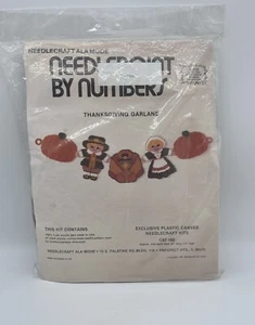 Needlecraft Thanksgiving Garland Kit Cross Stitch by Numbers Canvas New 34" x 8" - Picture 1 of 5