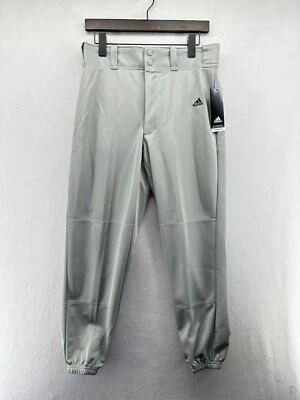 Adidas Baseball Pants Gray Boys Size XL Triple Stripe Elastic Bottom New - Image 1 of 4