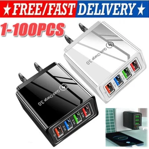 4 Port USB Wall Charger USB Fast Quick Charge QC 3.0 Power Adapter Plug US Lot - Picture 1 of 11