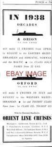 Advert ORIENT LINE Cruise Ships Orcades Orion & Orford (3) 1938 Print Ad 727/111 - Picture 1 of 1