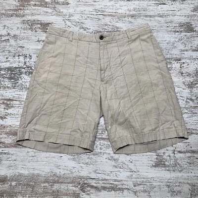 Izod Shorts Mens 36 Beige Linen Blend Bermuda Beach Travel Lightweight Outdoors - Image 1 of 4