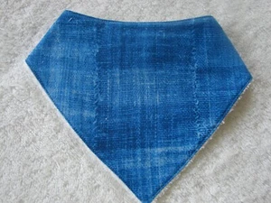 Blue Bandana Dribble Bibs Cotton Front Towelling Back Handmade - Picture 1 of 2