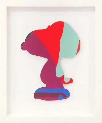 KAWS "UNTITLED (SNOOPY)" 2020 | RARE SIGNED SCREENPRINT CUTOUT | FRAMED  GALLART - Image 1 of 2
