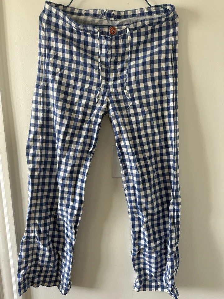 Pantalón informal a cuadros azul y blanco 45 rpm Foto 1 de 4