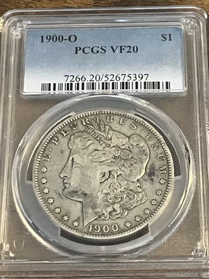 1900-O PCGS VF20 Morgan Silver Dollar $1 NICE EXAMPLE! O/CC Variety - Image 1 of 4