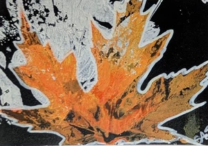 Tarjeta de arte ACEO, otoño, prensado de plantas, acrílico, botánico, forastero, arte bruto - Imagen 1 de 3