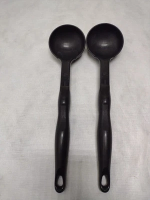 (K70) 2 Vollrath 52835 Round Black Nylon Solid 3 Ounce Spoodle Utensil - Image 1 of 3