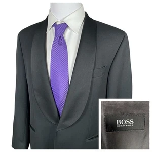 Vintage Hugo Boss Black Tuxedo Jacket 40S 42S Tschaikowsky Scala Shawl Collar - Picture 1 of 17